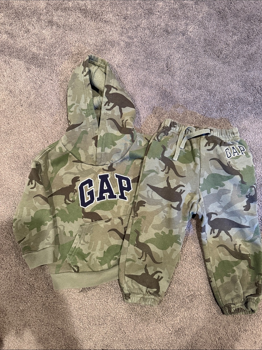 GAP Green Camo Dinosaur Hoodie & Joggers Set